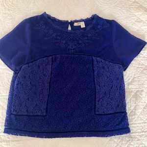 Blue Violet Lace Top